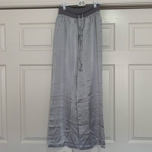 Pj Harlow *Never Worn* Dark Silver Satin Pants